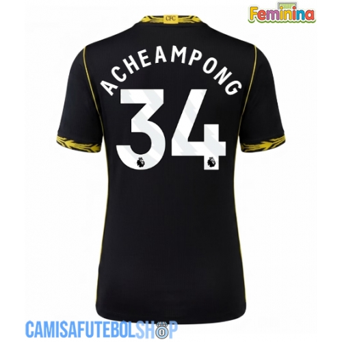 Camisa de time de futebol Chelsea Josh Acheampong #34 Replicas 2º Equipamento Feminina 2026-27 Manga Curta